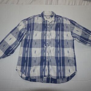 Rare Late 80’s mixed blues white and blue button down western country vintage